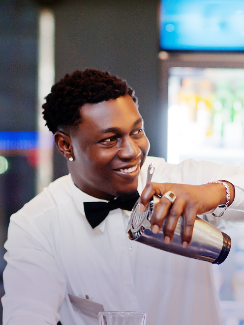 Bartender preparing a drink